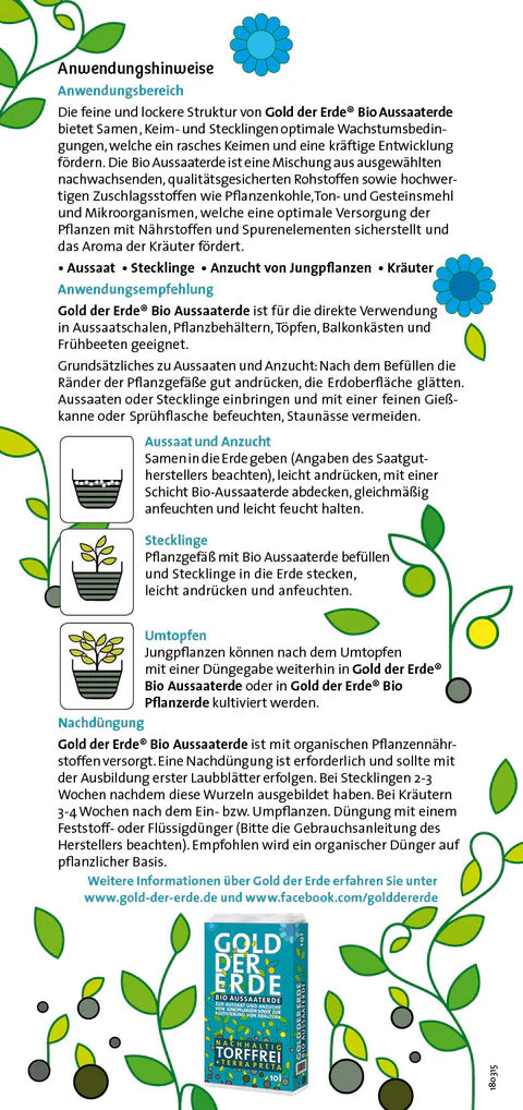Aussaaterde Gold der Erde