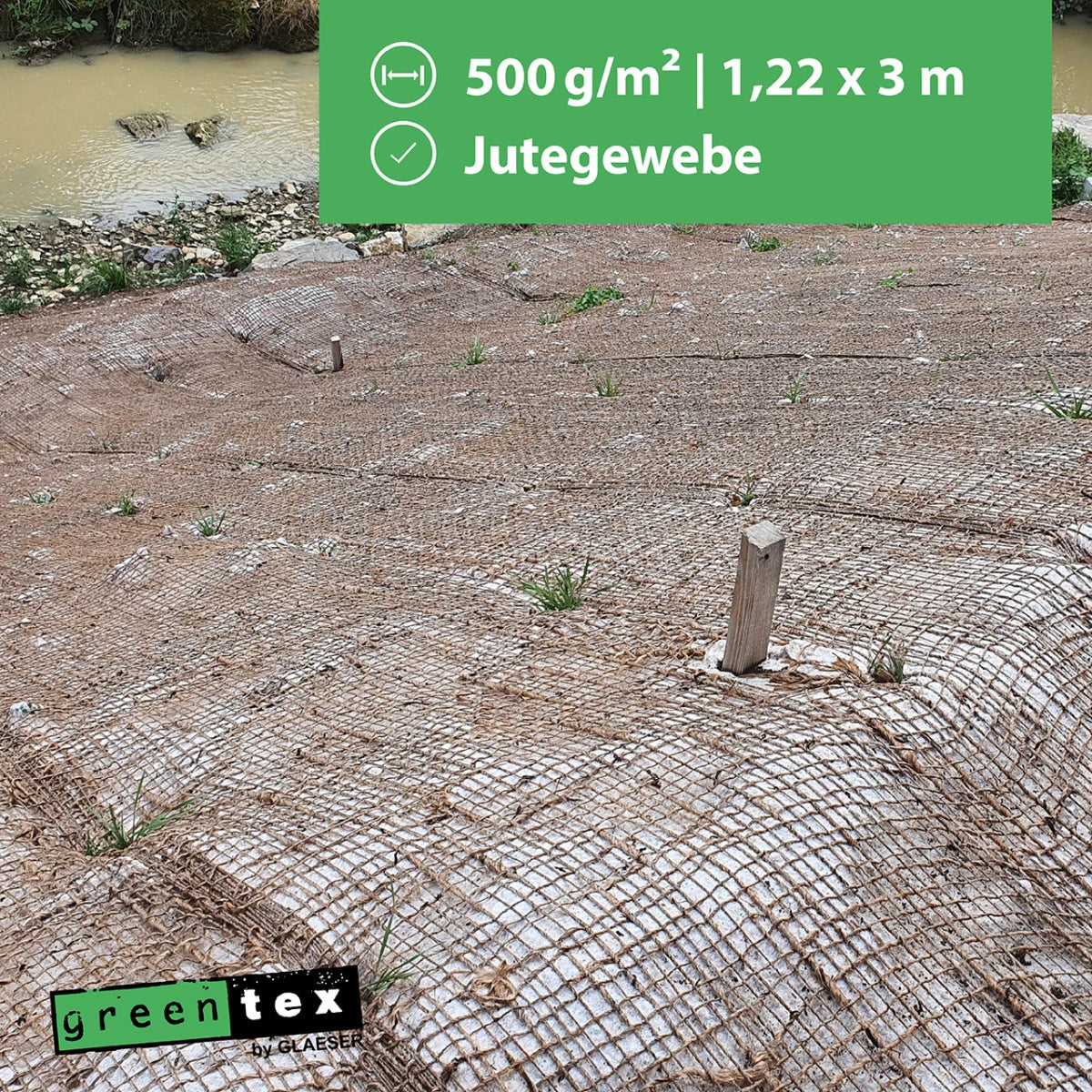 erosionsschutzmatte mit saatgut Jutegewebe| Ufermatte | Böschungsmatte
