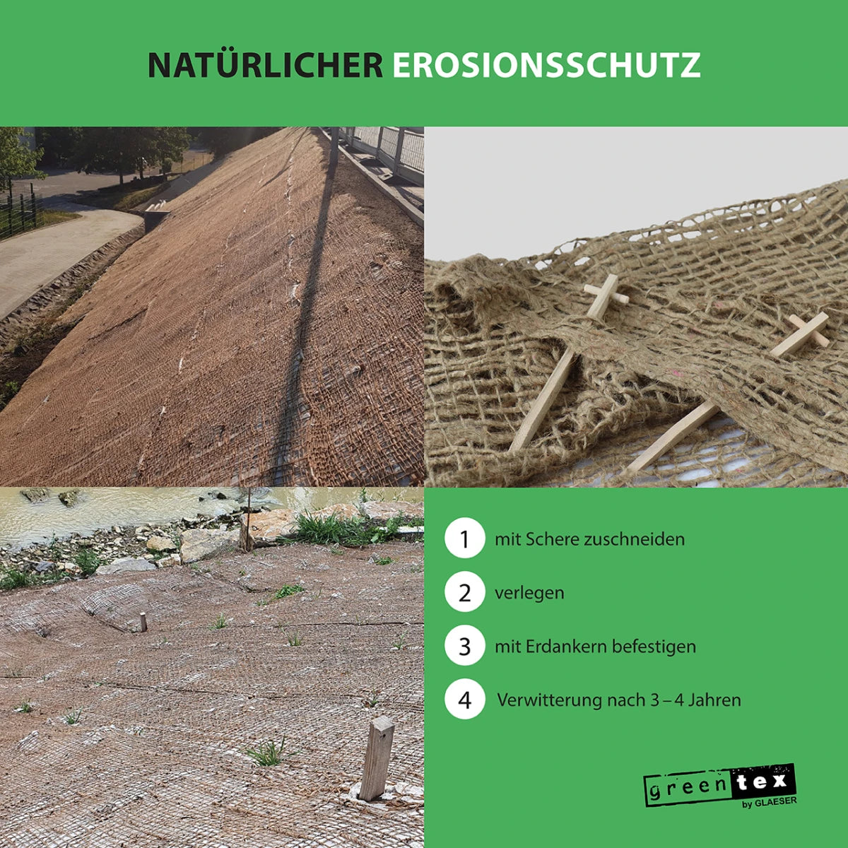 Jutegewebe| Ufermatte | Böschungsmatte