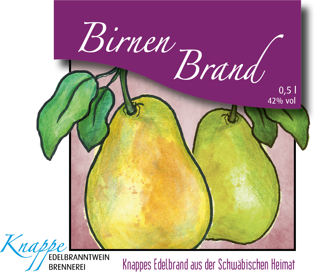 Edelbrand Weinbirne auf Holz