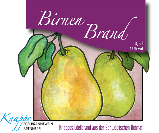Edelbrand Weinbirne auf Holz