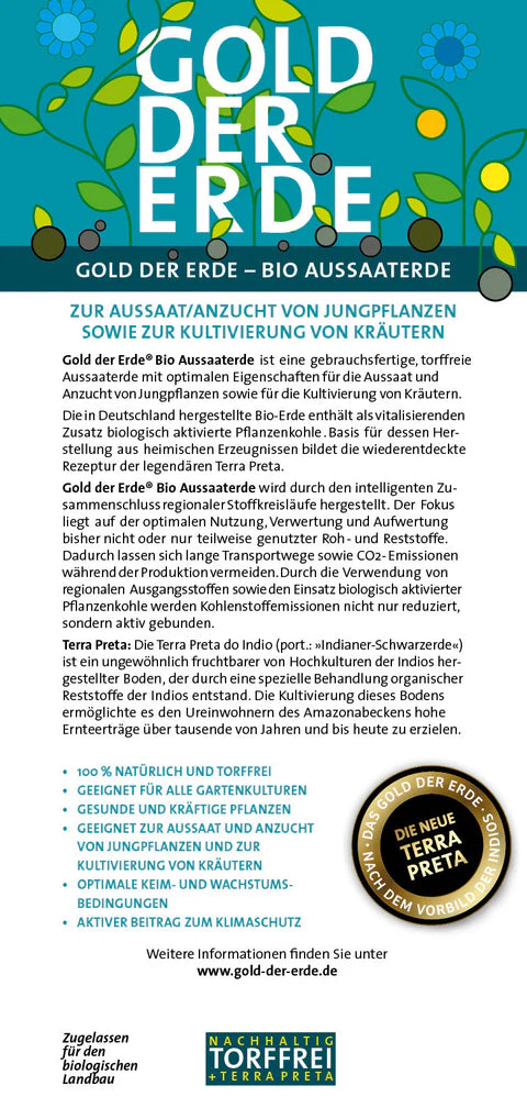 Aussaaterde Gold der Erde