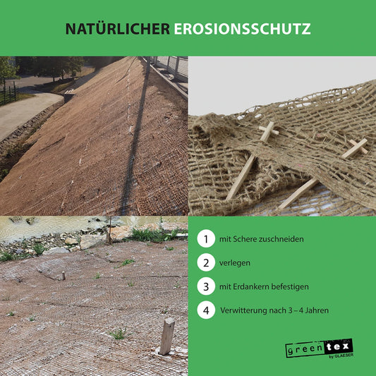 Jutegewebe| Ufermatte | Böschungsmatte | Erosionsschutzmatte